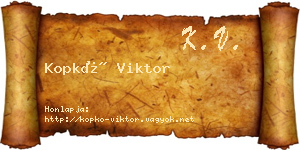 Kopkó Viktor névjegykártya